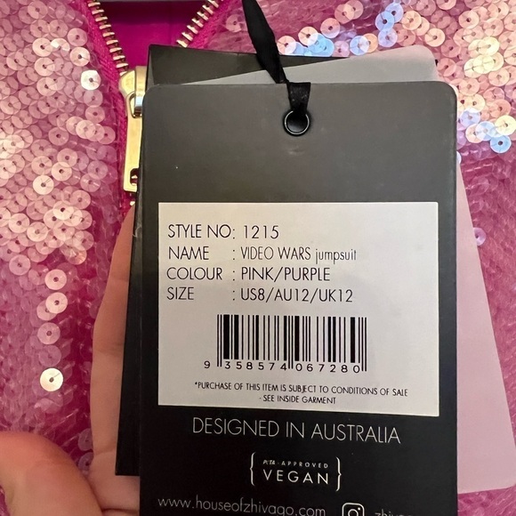 Zhivago Heated Activated The Video Wars Jumpsuit in Pink & Purple - Picture 6 of 9